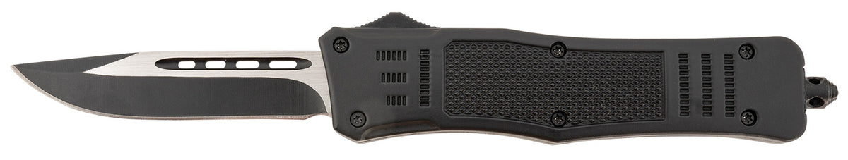 Steel River Knives T618BDP Spartan Medium 3.25" OTF Drop Point Plain 440C Stainless Blade 4.50" Black Handle