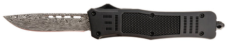 Steel River Knives T618BDDP Spartan Medium 3.25" OTF Drop Point Laser Damascus 440C SS Blade 4.50" Zinc Alloy Handle