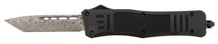 Steel River Knives T618BDT Spartan Medium 3.25" OTF Tanto Plain 440C SS Blade Black Zinc Alloy Aluminum Handle