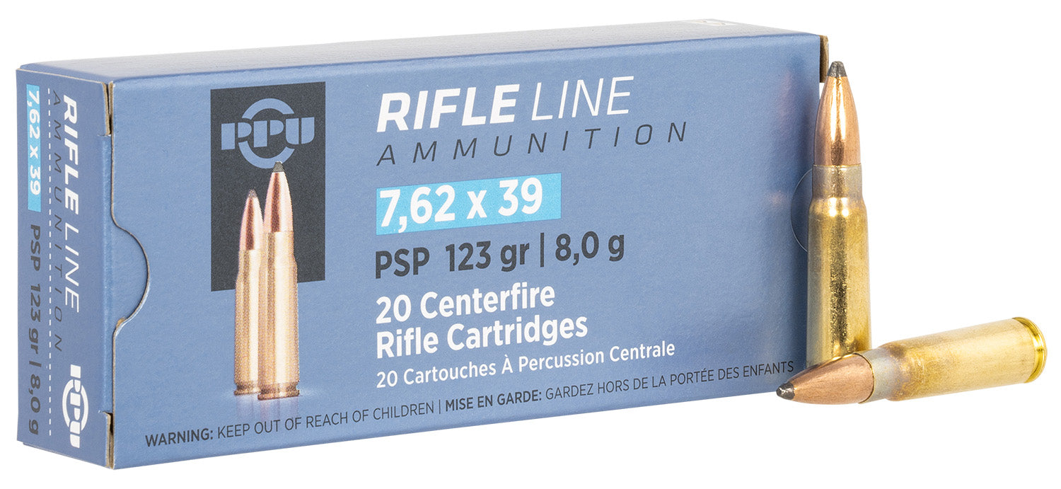 Prvi Partizan 7.62x39mm Metric Rifle 123 grain Pointed Soft Point ammunition