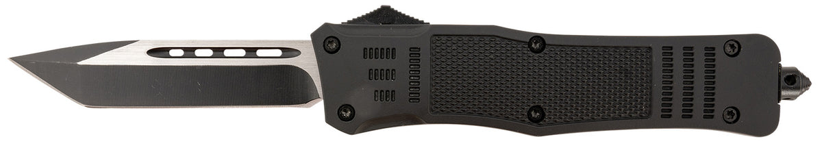 Steel River Knives T620BT Spartan 3.75" OTF Tanto Plain Blade 5.5" Black Aluminum Zinc Alloy Handle