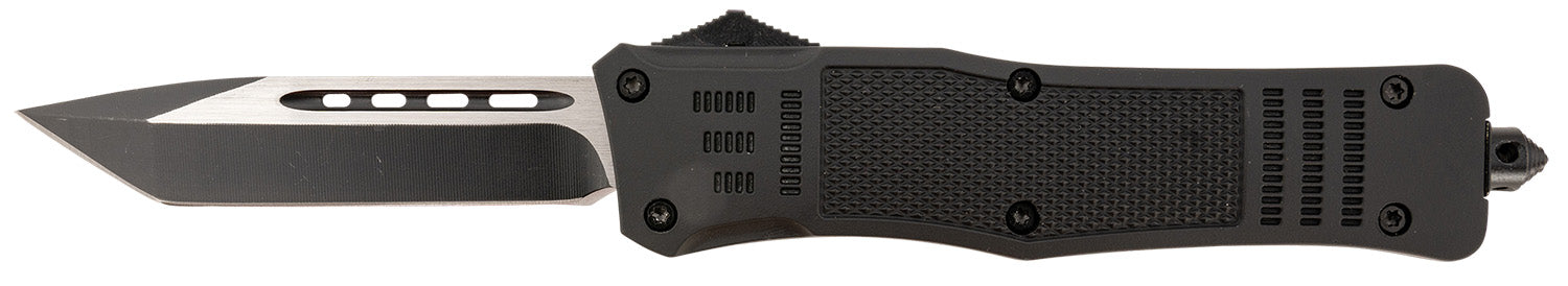 Steel River Knives T620BT Spartan 3.75" OTF Tanto Plain Blade 5.5" Black Aluminum Zinc Alloy Handle