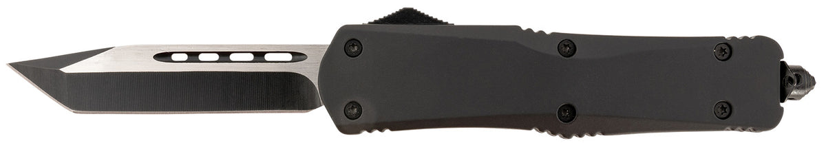 Steel River Knives T624BT Spartan 3.75" OTF Tanto Plain 440C SS Blade 5.5" Black Aluminum Zinc Alloy Handle