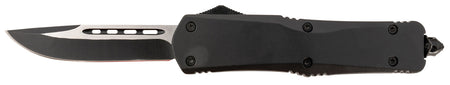 Steel River Spartan 3.75" Drop Point Knife Black/Silver 440C Stainless Blade, Black Aluminum Zinc Alloy Handle