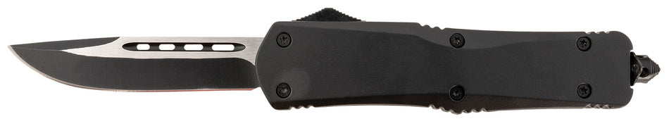 Steel River Spartan 3.75" Drop Point Knife Black/Silver 440C Stainless Blade, Black Aluminum Zinc Alloy Handle