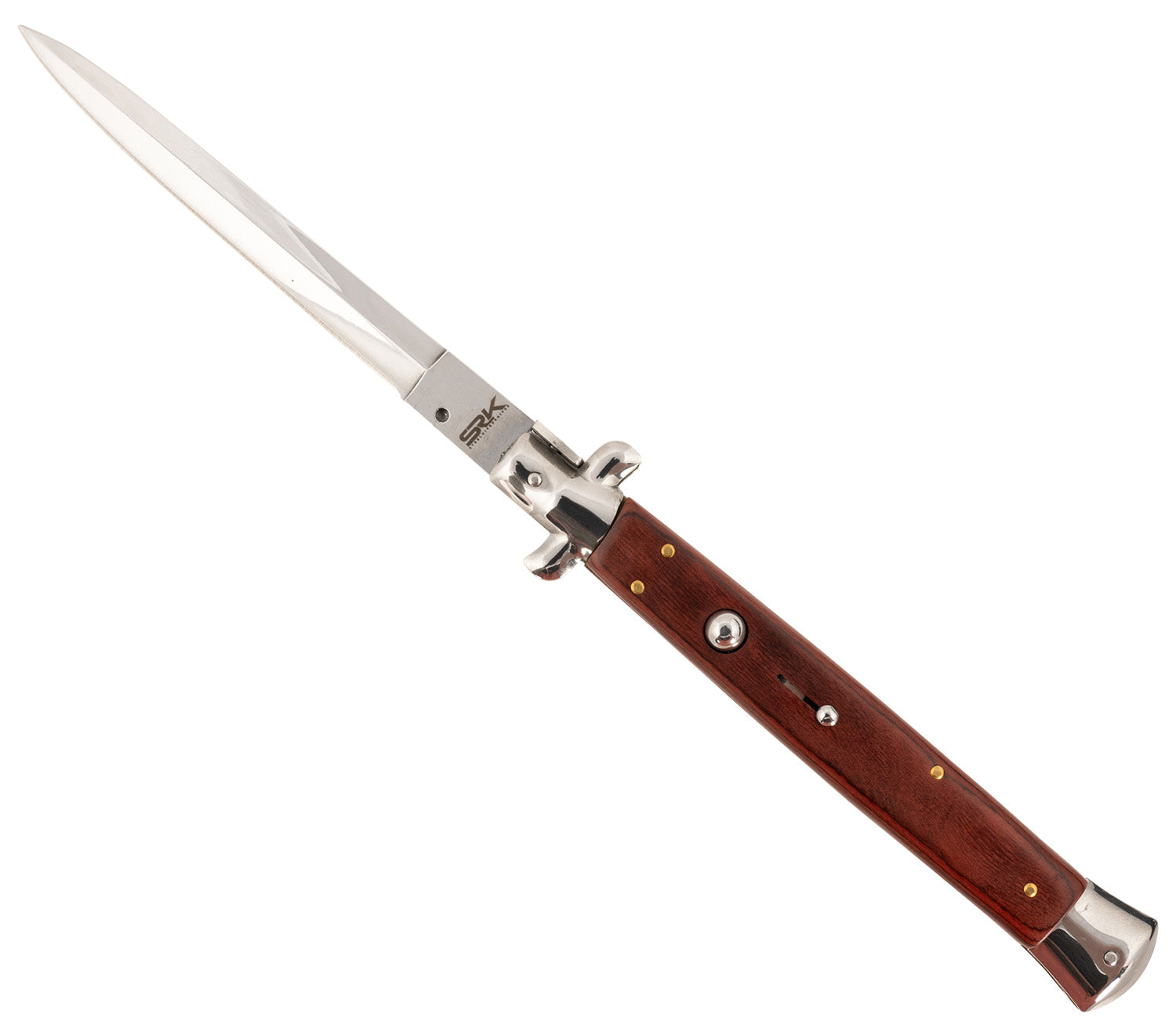 Steel River Knives CIRWD Italian Side-Open Dagger 6" Polished Blade Red Wood Handle
