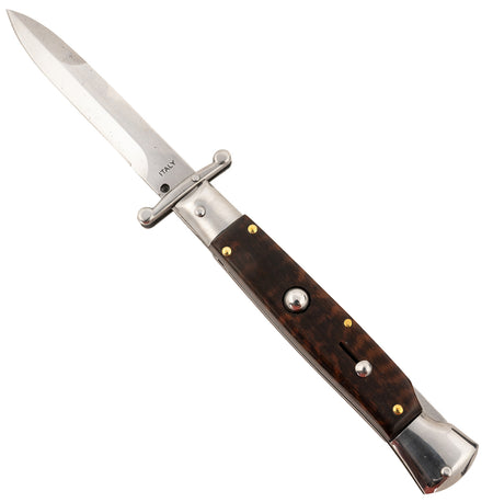 Steel River Knives SGSWP Spartan Side Open 3.9" Italian Bayonet Polished Blade 5.1" Snakewood Wood Handle