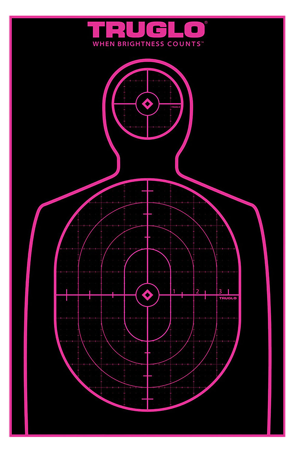 TruGlo Tru-See Handgun Target Adhesive Heavy Paper Black and Pink Silhouette 12"x18" 12 Pack