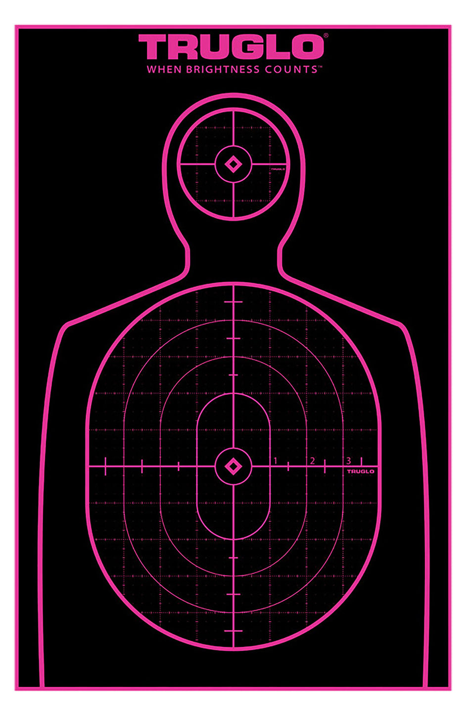 TruGlo Tru-See Handgun Target Adhesive Heavy Paper Black and Pink Silhouette 12"x18" 12 Pack