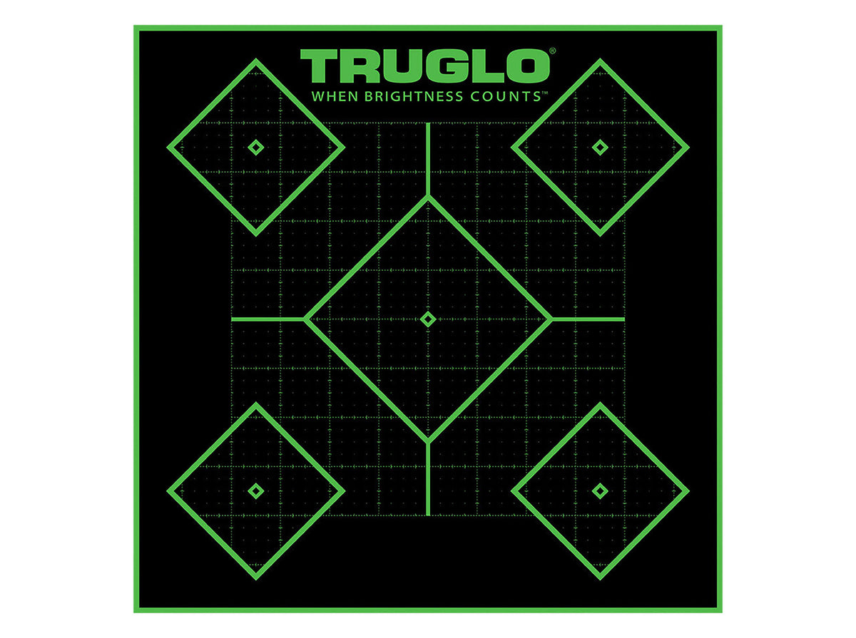 TruGlo Tru-See 5-Diamond Green Halo Self-Adhesive Shooting Target 12" 25pk