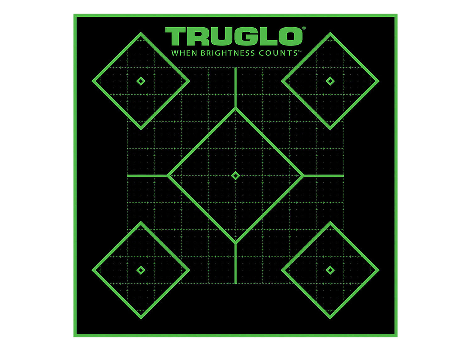 TruGlo Tru-See 5-Diamond Green Halo Self-Adhesive Shooting Target 12" 25pk