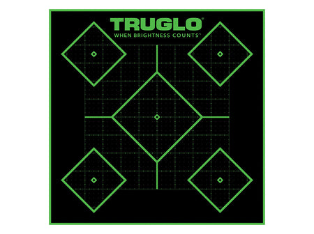 TruGlo Tru-See 5-Diamond Green Halo Self-Adhesive Shooting Target 12" 25pk