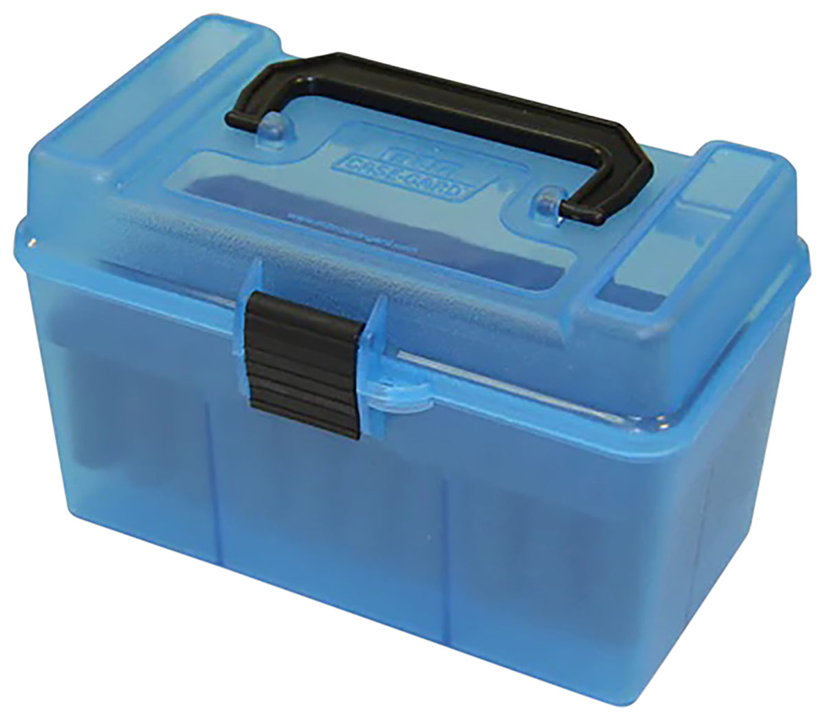 MTM Case-Gard H50RL24 Deluxe 50rd Multi Caliber Ammo Storage Box Clear Blue