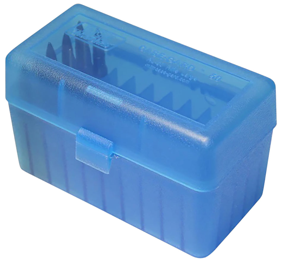MTM Case-Gard RSS5024 Ammo Storage Box 6mm PPC/7mm Flip-Top 50rd Clear Blue Polypropylene