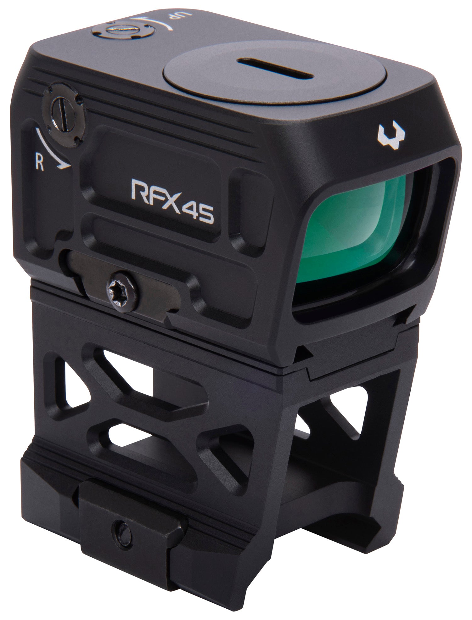 Viridian RFX45 Black 5 MOA Closed Emitter Green Dot 1x Sight ACRO Footprint Picatinny High 1/3 Mount