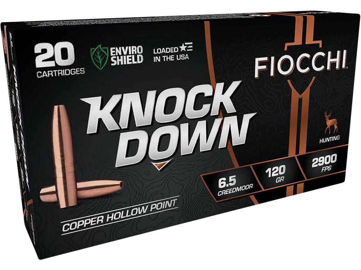 Fiocchi Knock Down Enviro Shield Hollow Point 120 Grain 6.5mm Creedmoor 2900 fps 762344712871