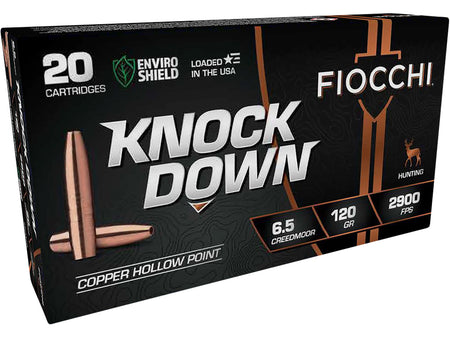 Fiocchi Knock Down Enviro Shield Hollow Point 120 Grain 6.5mm Creedmoor 2900 fps 762344712871