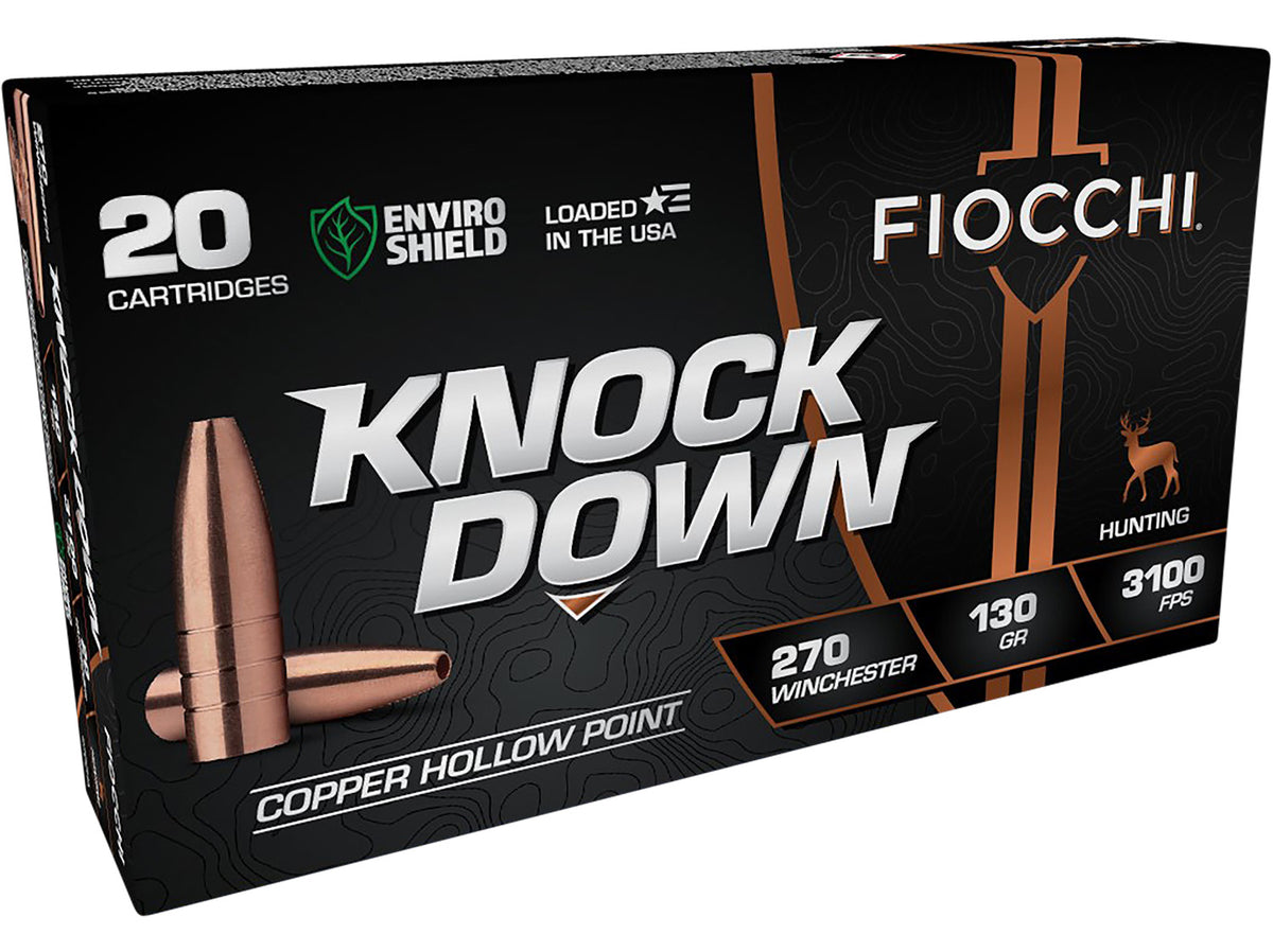 Fiocchi Knock Down Enviro Shield Hollow Point 130 Grain .270 Winchester 3100 fps 762344712864