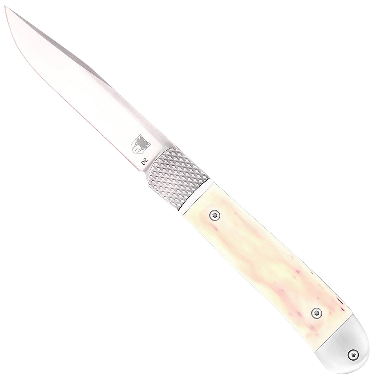 CobraTec Trapper Hidden Release Automatic Knife White Bone Scales 3.12" Drop Point D2 Blade