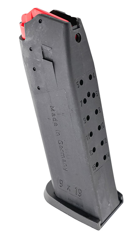 HK 50248609 HK USP 15rd 9mm Luger Black Magazine Standard Floorplate Full Size