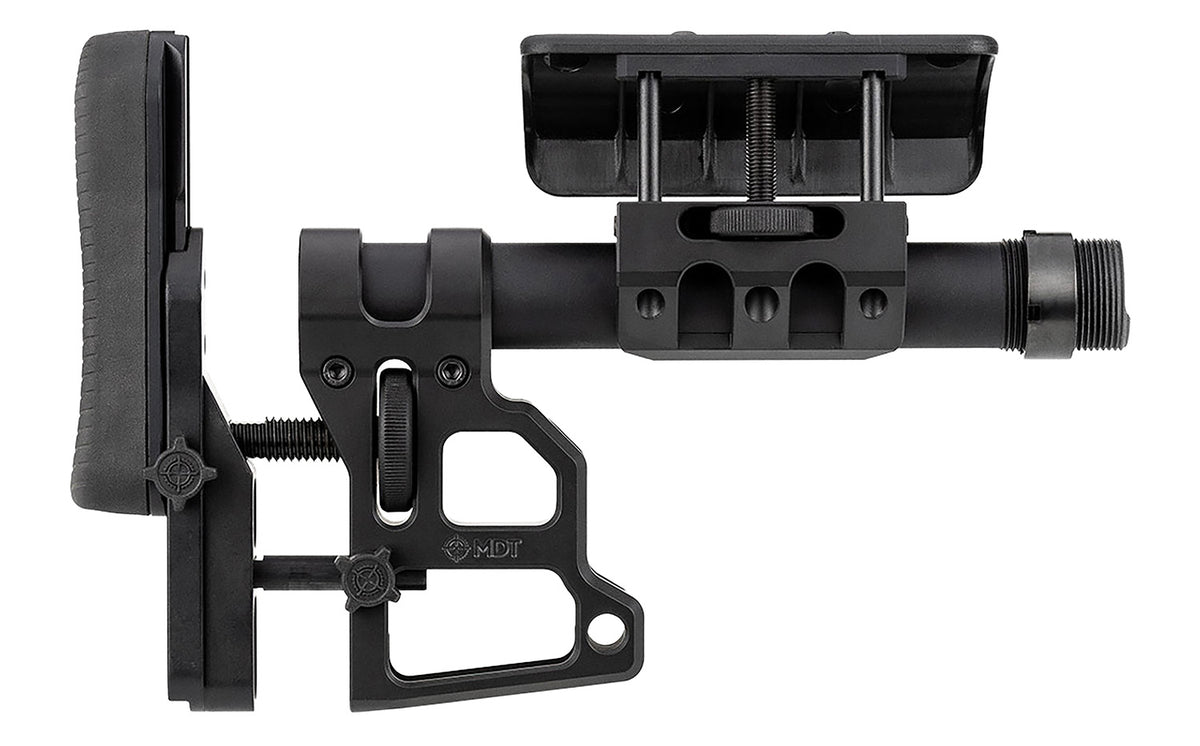 MDT 102856BLK SCS Skeleton Carbine Stock, Black, Tool-Less Adj. Cheekrest, Buffer Tube, QD Sling Mounts Included