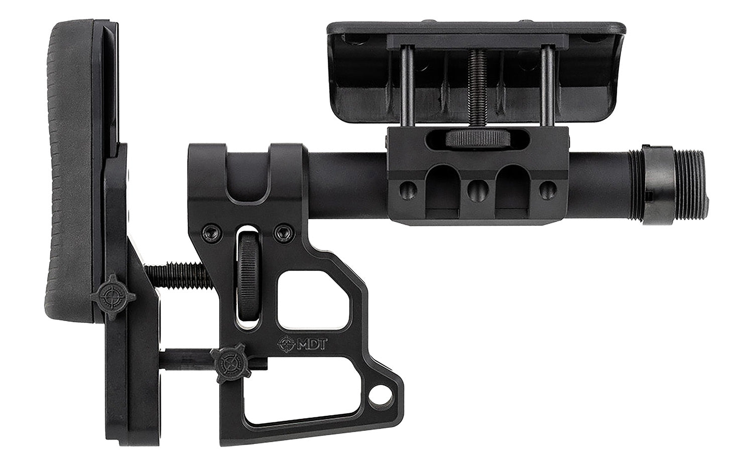 MDT 102856BLK SCS Skeleton Carbine Stock, Black, Tool-Less Adj. Cheekrest, Buffer Tube, QD Sling Mounts Included