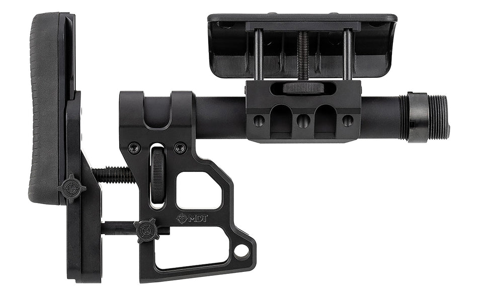 MDT 102856BLK SCS Skeleton Carbine Stock, Black, Tool-Less Adj. Cheekrest, Buffer Tube, QD Sling Mounts Included