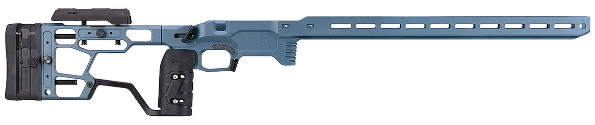 MDT 106557TBL ACC Elite Chassis Rem700 Short Action Tactical Blue Right Hand