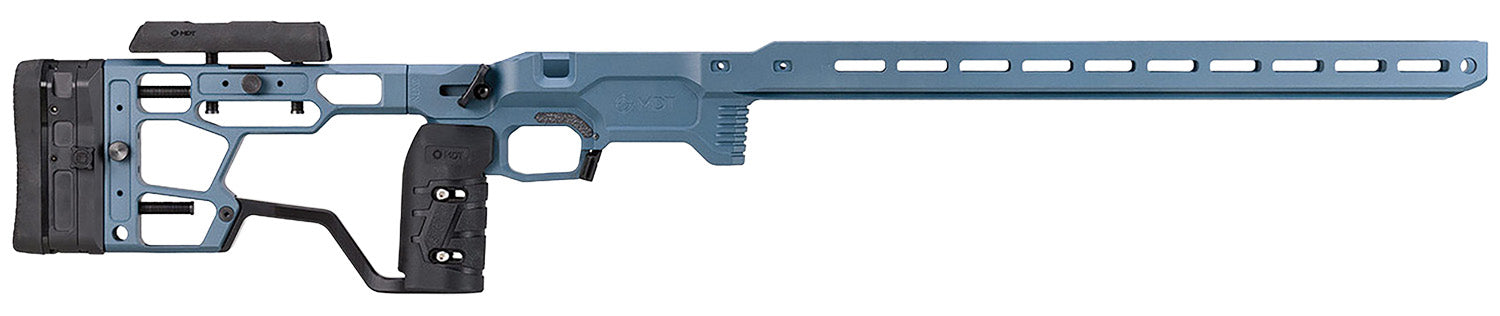MDT 106557TBL ACC Elite Chassis Rem700 Short Action Tactical Blue Right Hand
