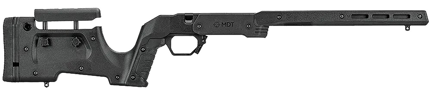 MDT 104689BLK XRS Black Chassis Tikka T3 Short Action Adjustable Cheekrest Interchangeable Grips