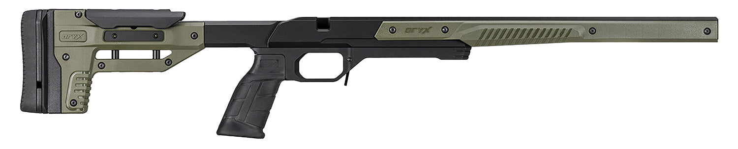 MDT Oryx Precision Chassis OD Green w/ AR-Style Grip & Barricade Stop for Savage Axis SA