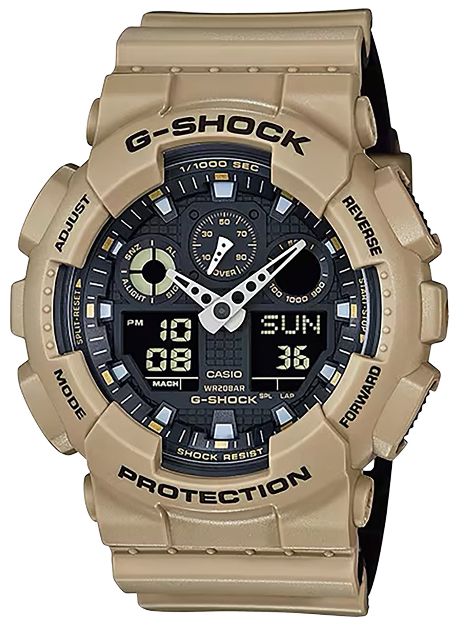 G-Shock GA100L8A Tactical Brown Bi-Color Band Analog-Digital Watch