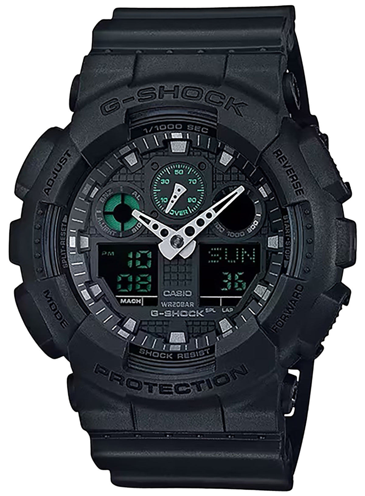 G-Shock GA100MB1ACR Matte Black Tactical Analog-Digital Wristwatch