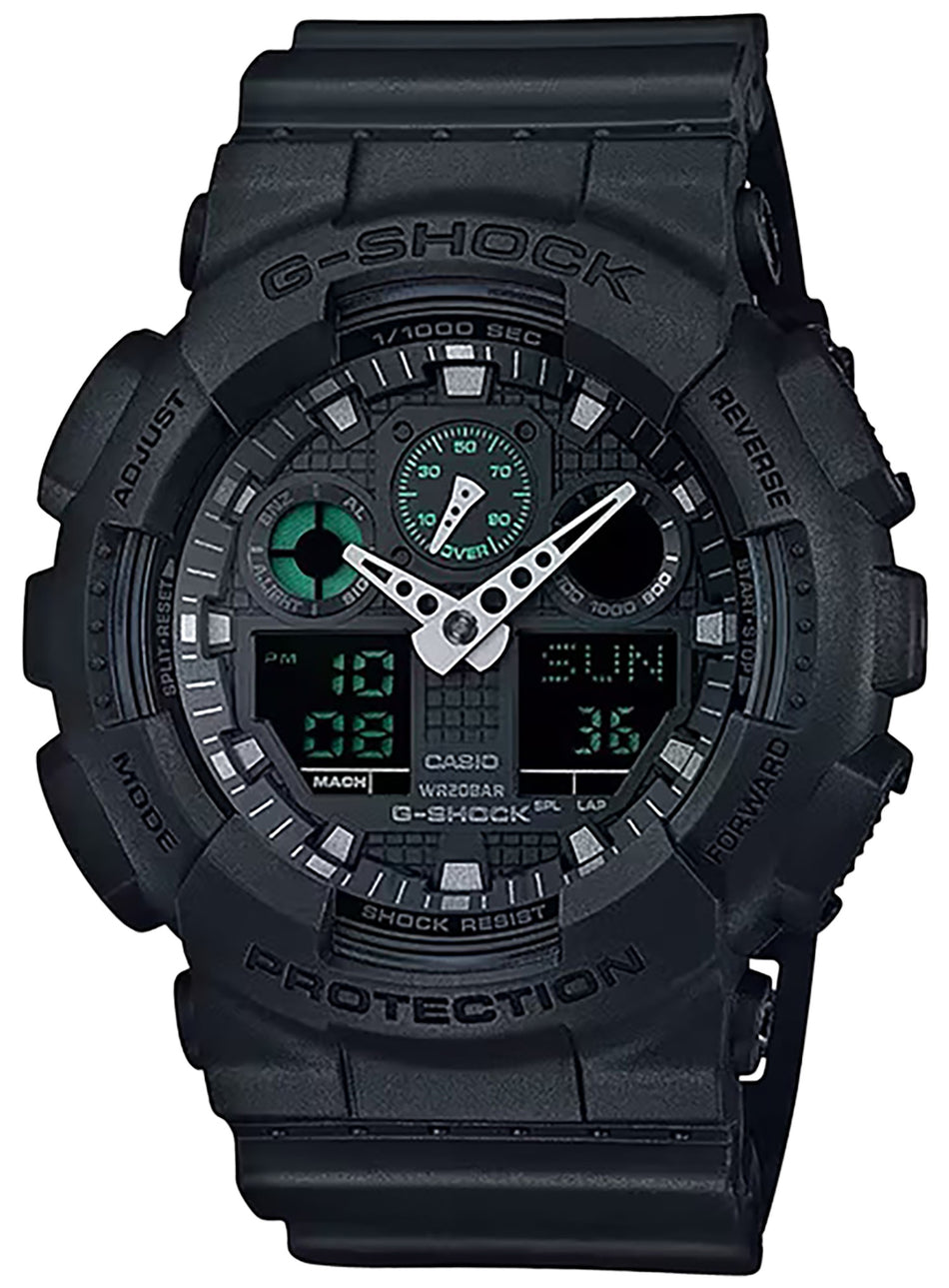 G-Shock GA100MB1ACR Matte Black Tactical Analog-Digital Wristwatch