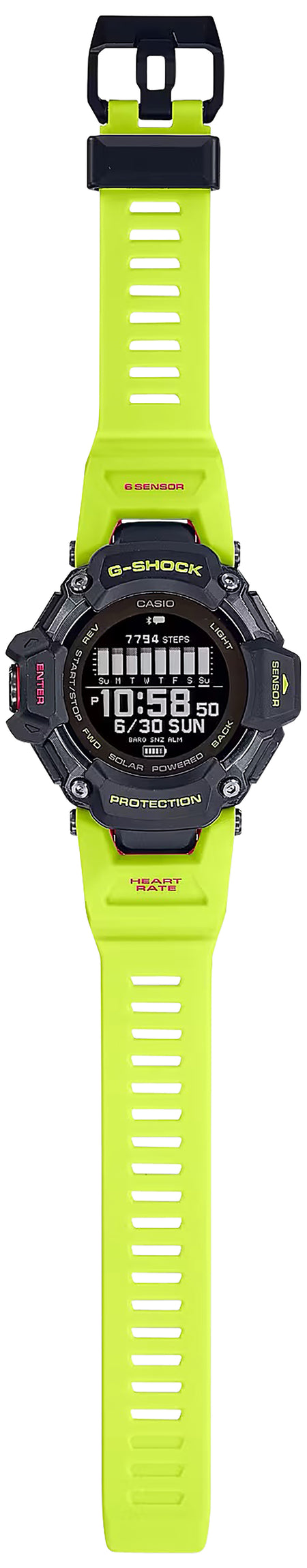 G-Shock GBD-H2000-1A9 Tactical Black/Yellow Bio-Resin GPS Fitness Watch