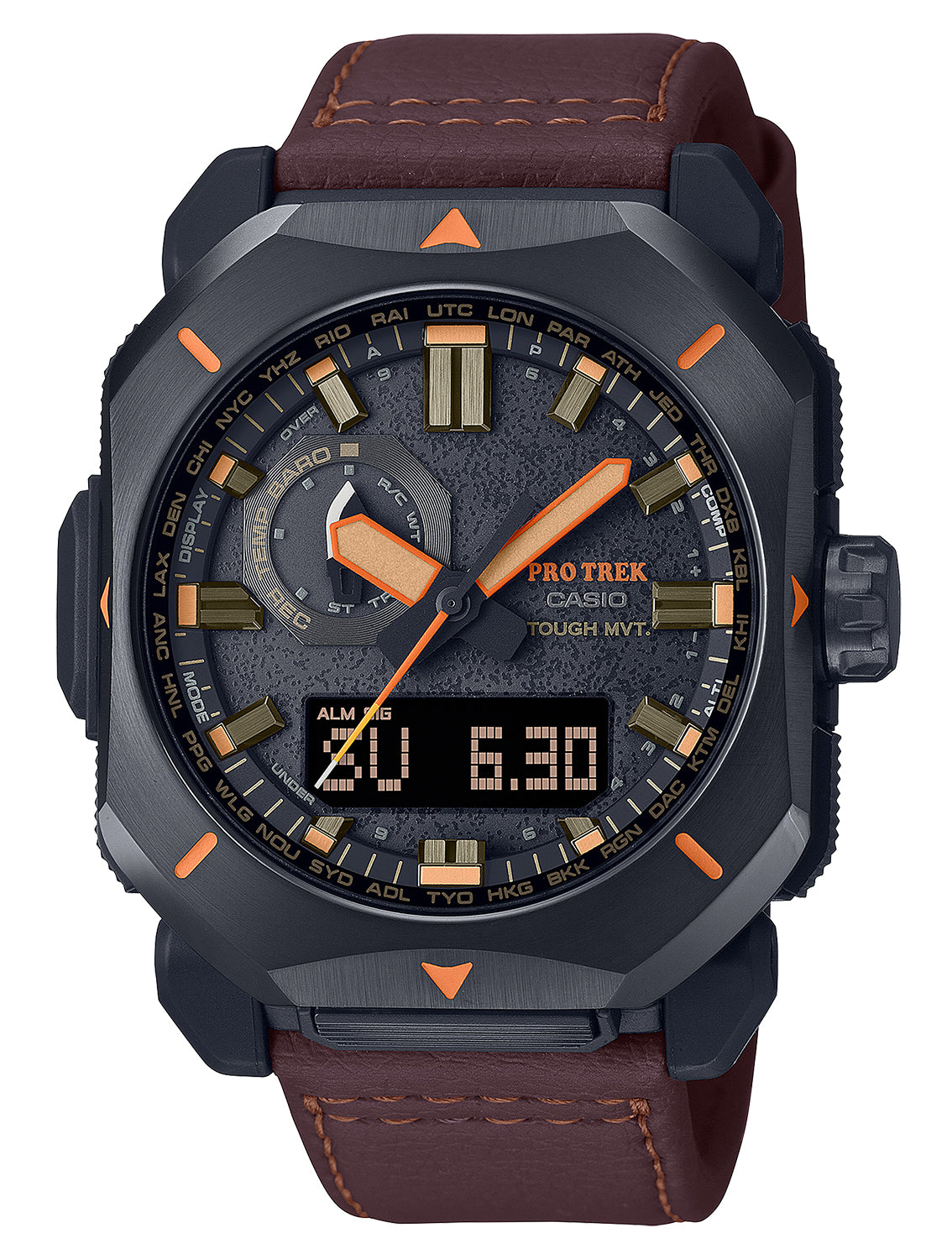 Casio Pro Trek PRW6900YL5 Heart Rate Fitness Tracker Watch Black/Brown