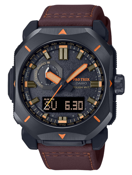 Casio Pro Trek PRW6900YL5 Heart Rate Fitness Tracker Watch Black/Brown