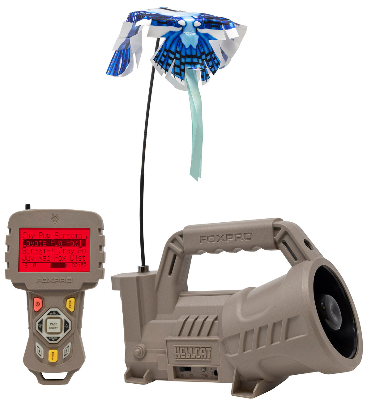 Foxpro Hellcat Electronic Predator Call and Decoy Combo - 175+ Sounds, Tan ABS
