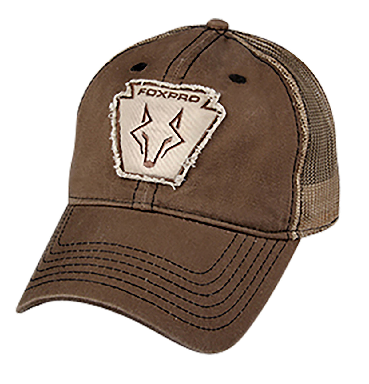 FOXPRO HATKFB Keystone Unstructured Brown Cotton Mesh Hat