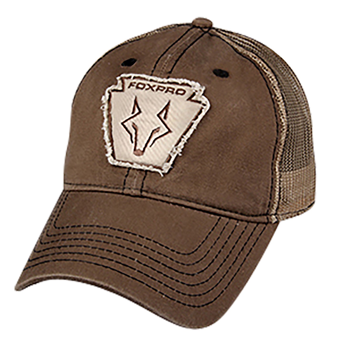 FOXPRO HATKFB Keystone Unstructured Brown Cotton Mesh Hat