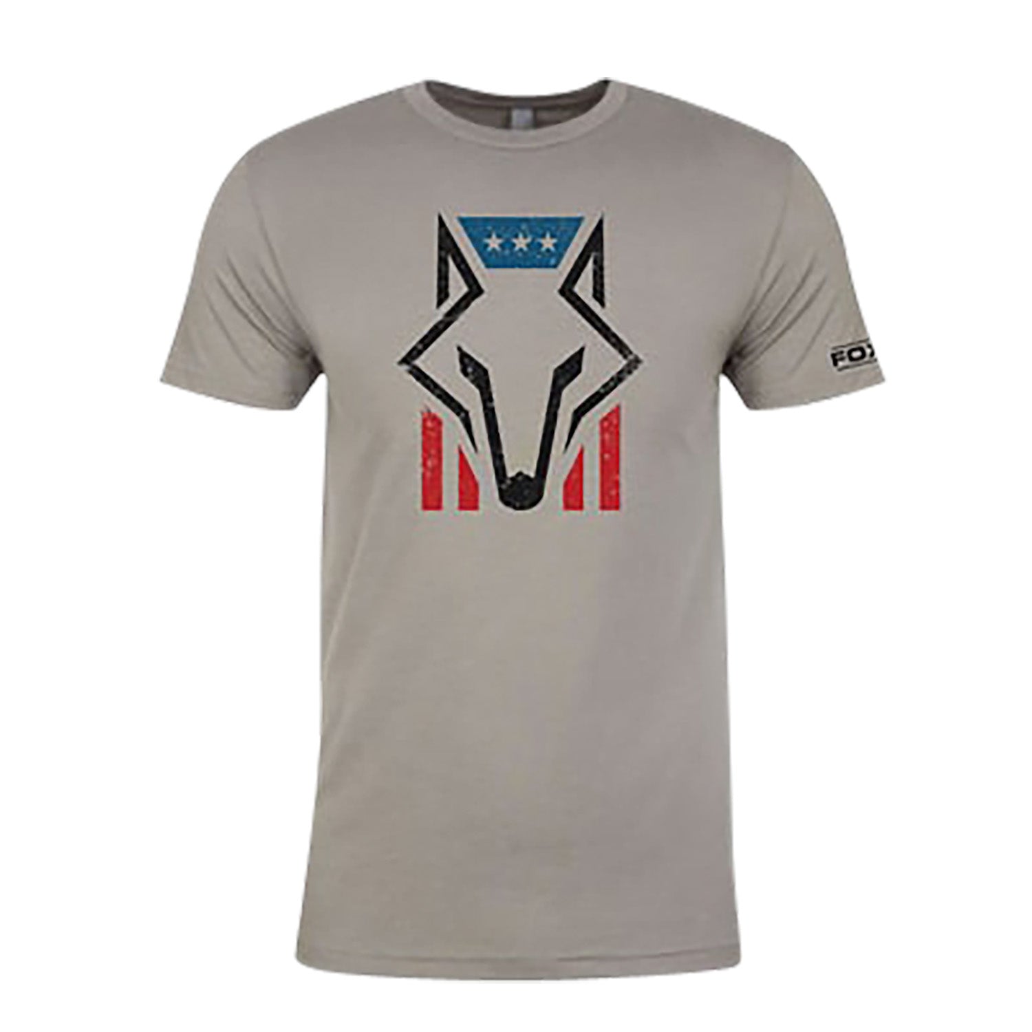 FOXPRO FHFGS Gray Foxhead Flag Graphic Short Sleeve Shirt Small
