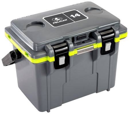 Pelican Elite 14-Quart Cooler Dark Gray/Green with Removable Ice Pack