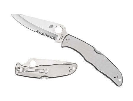 Spyderco C10PS Endura 4 3.85" Plain VG-10 Satin Blade Stainless Steel Handle Folding Knife with Clip