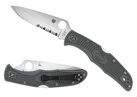 Spyderco C10PSFG Endura 4 Lightweight 3.75" CombinationEdge Satin VG-10 SS Blade Foliage Green FRN Handle with Clip