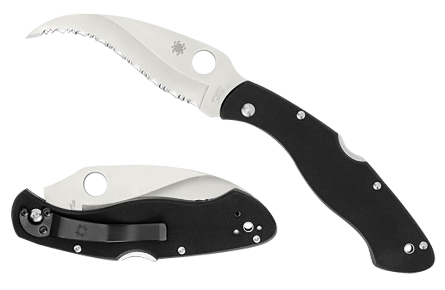 Spyderco C12GS Civilian CLIPIT 4.09" Reverse S Serrated Satin VG-10 SS Blade Black G10 Handle Folding Knife