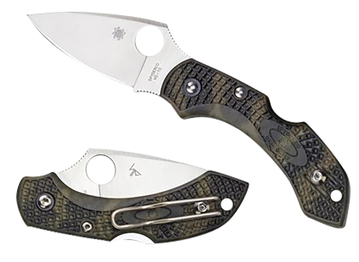 Spyderco C28ZFPGR2 Dragonfly 2 2.30" Plain VG-10 Satin Blade Japanese Artisan Zome Green FRN Handle Folding Knife