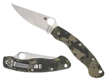 Spyderco C36GPCMO Military 4" Plain S30V Stonewashed Blade Digital Camo Peel-Ply G10 Handle Folding Knife