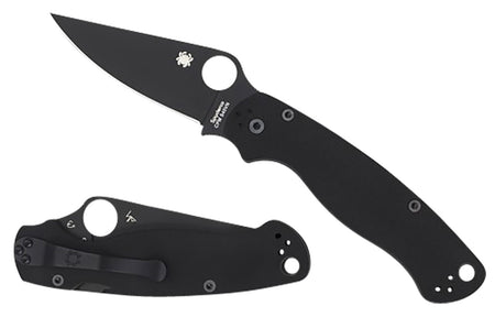 Spyderco C81GPBK2 Para Military 2 3.42" Plain Edge CPM S45VN Black DLC Blade Black G10 Handle Includes Pocket Clip