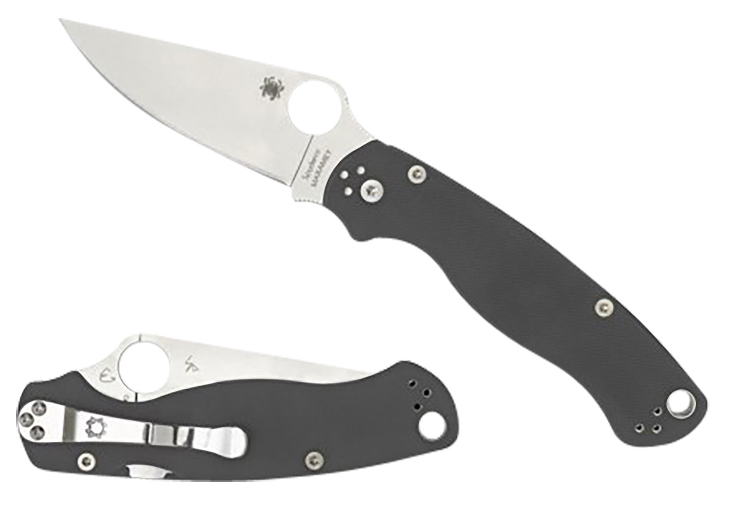 Spyderco C81GPDGY2 Para Military 2 3.47" Plain Edge Maxamet Steel Blade Dark Gray G10 Handle Includes Pocket Clip