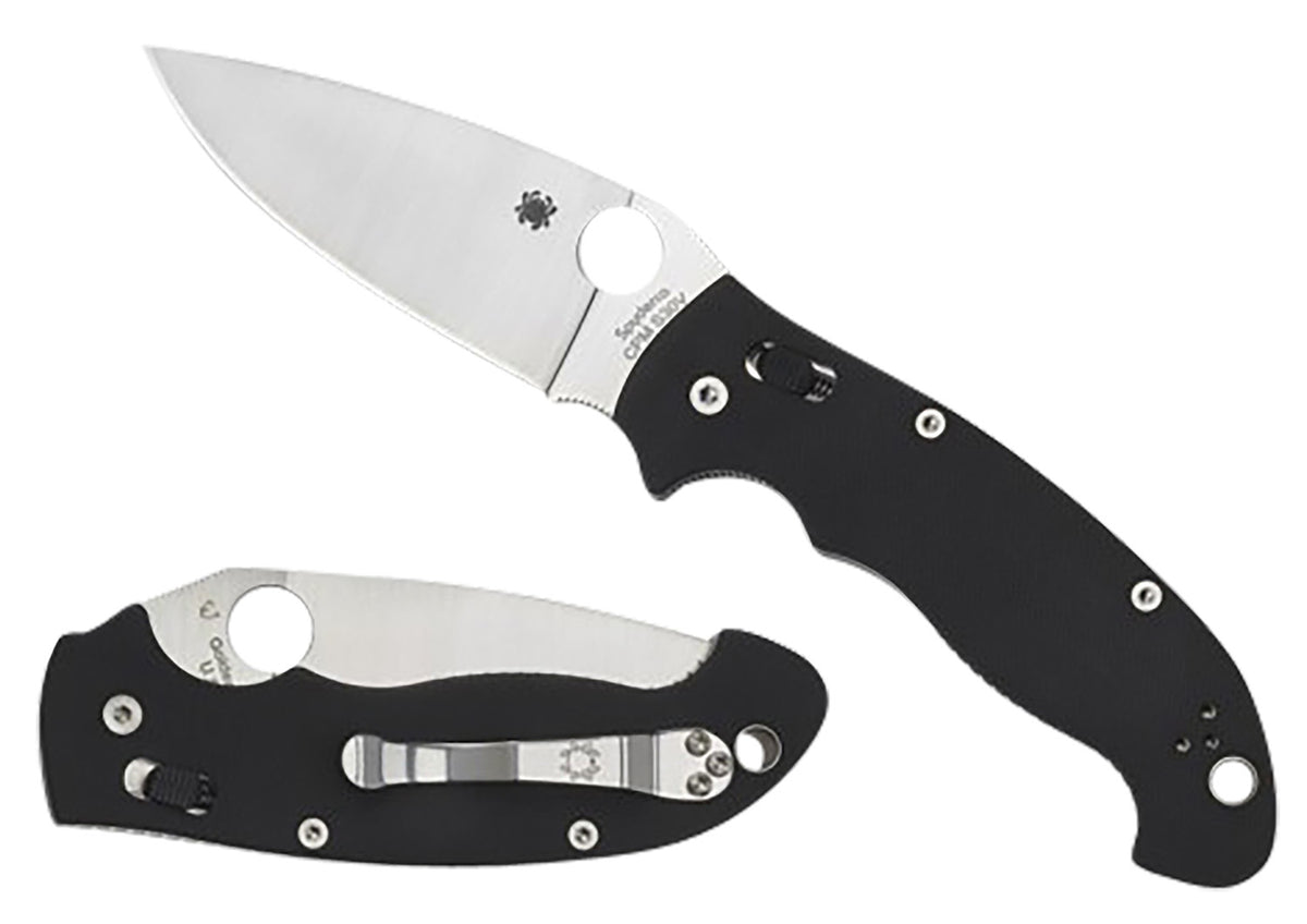 Spyderco C95GP2 Manix 2 XL 3.85" Plain Edge Satin CPM S30V Blade Black G10 Handle Includes Pocket Clip
